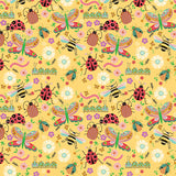 Hey Love Bug is a whimsical collection by McKenzie Elston for Poppie Cotton made up of beetles, bees, butterflies, caterpillars, and ladybugs. The color palette combines red, pink, yellow and blues on a soft white. This would be perfect for quilts, dresses, bedding and so much more.