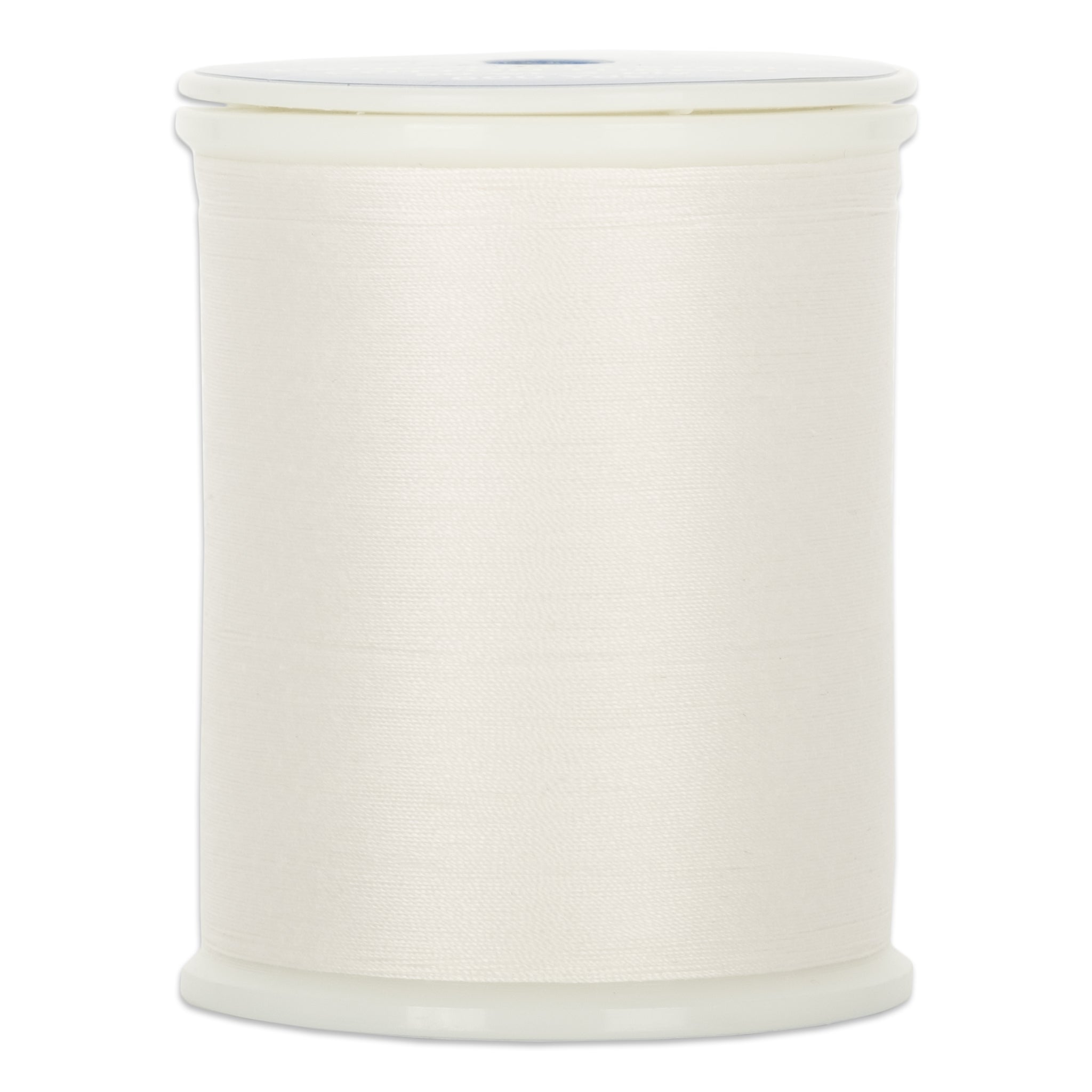 Natural white 50 weight Dream Seam thread on white plastic spool with clear lid