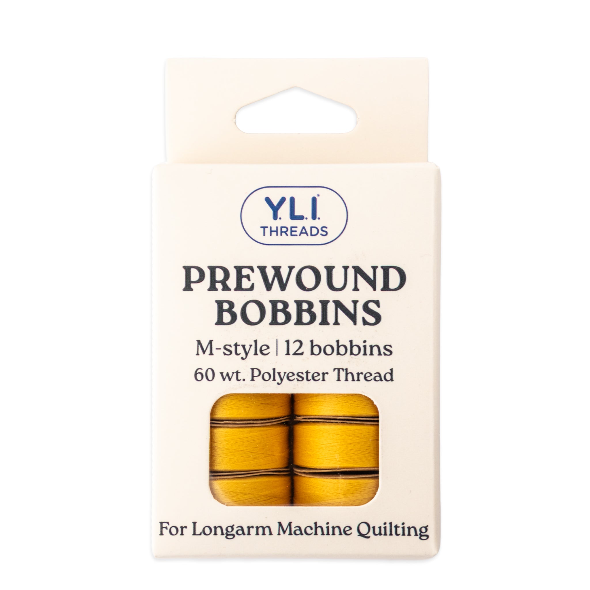 Gold M-style prewound bobbins for longarm quilting