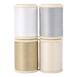 four spools of cotton hand quilting thread in the light neutrals set
