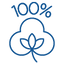 100% cotton icon blue