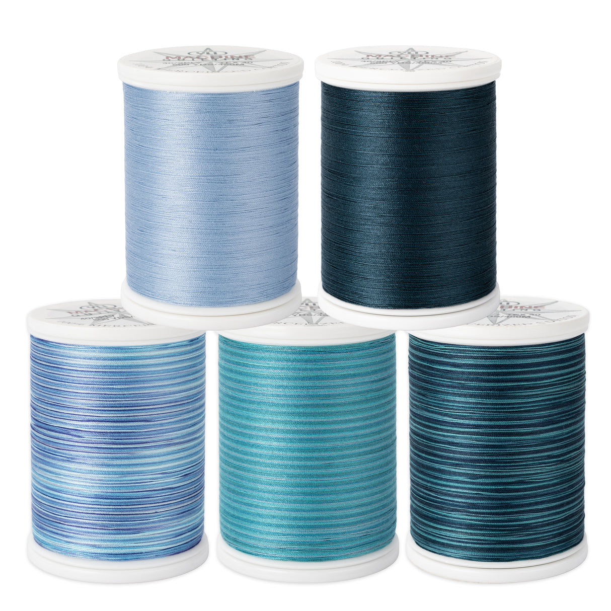 Blue spools of cotton Machine Quilting Thread by YLI Threads
