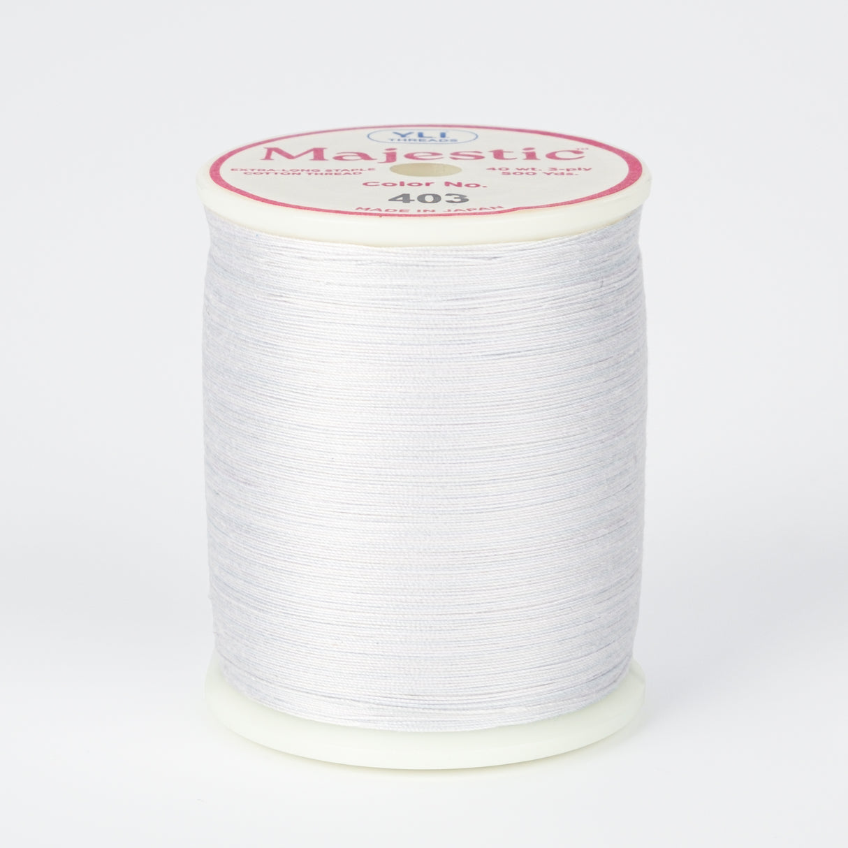 spool of majestic cotton quilting thread #403 pearly gates