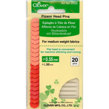 Clover Flower Head Pins 20 Count
