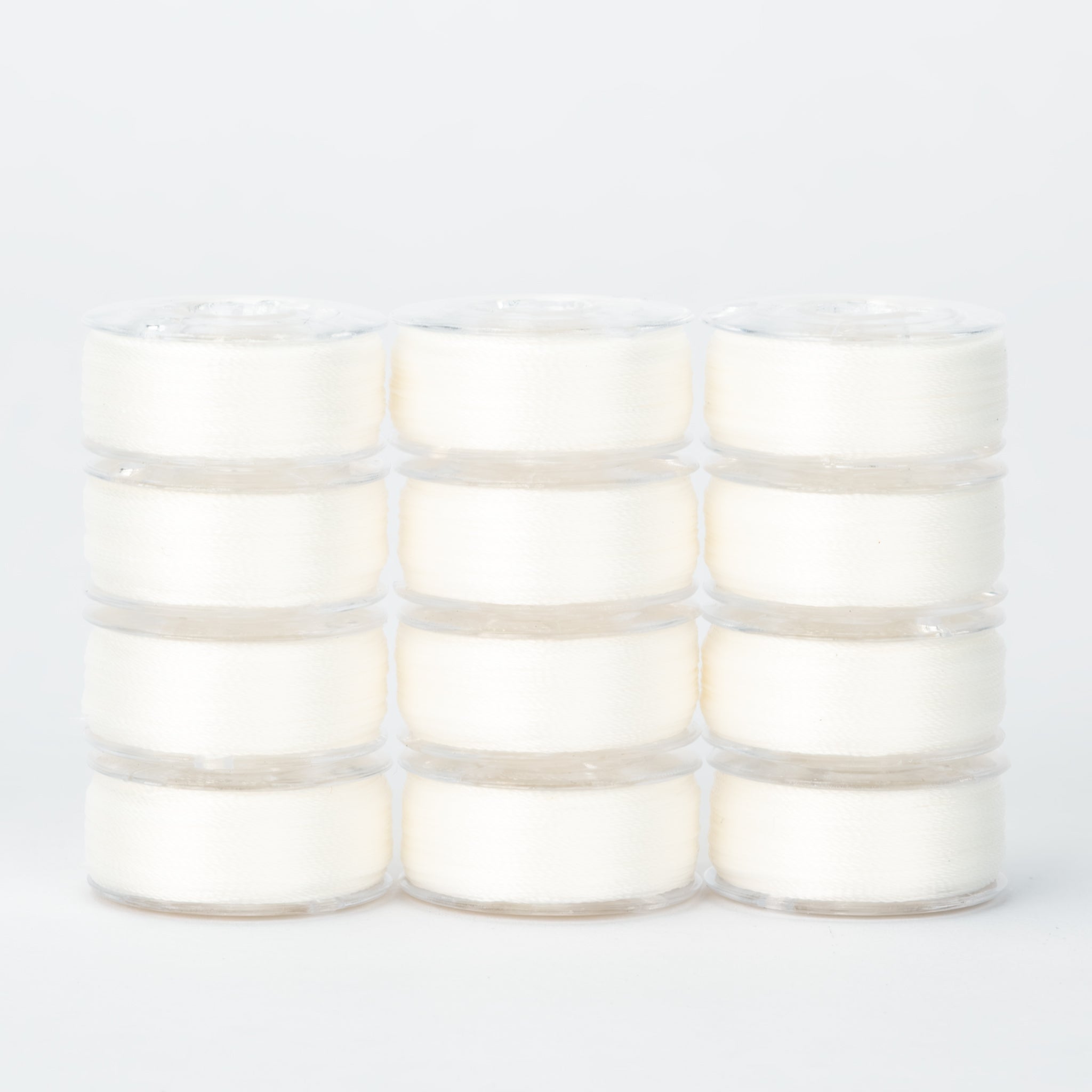 precision polyester thread class 15 prewound bobbins #202 polar bear dozen pack