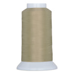Flagstone colored thread wound on white plastic cone spool with tapered base and top cap