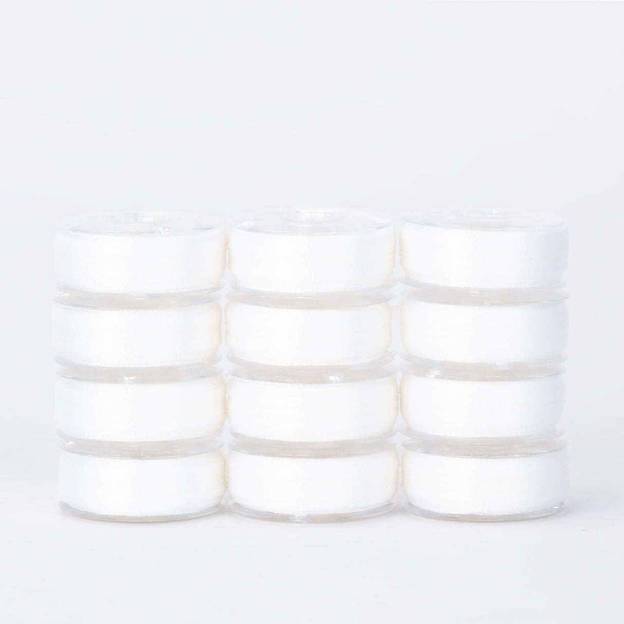 precision polyester thread l style prewound bobbins #201 bright white dozen pack