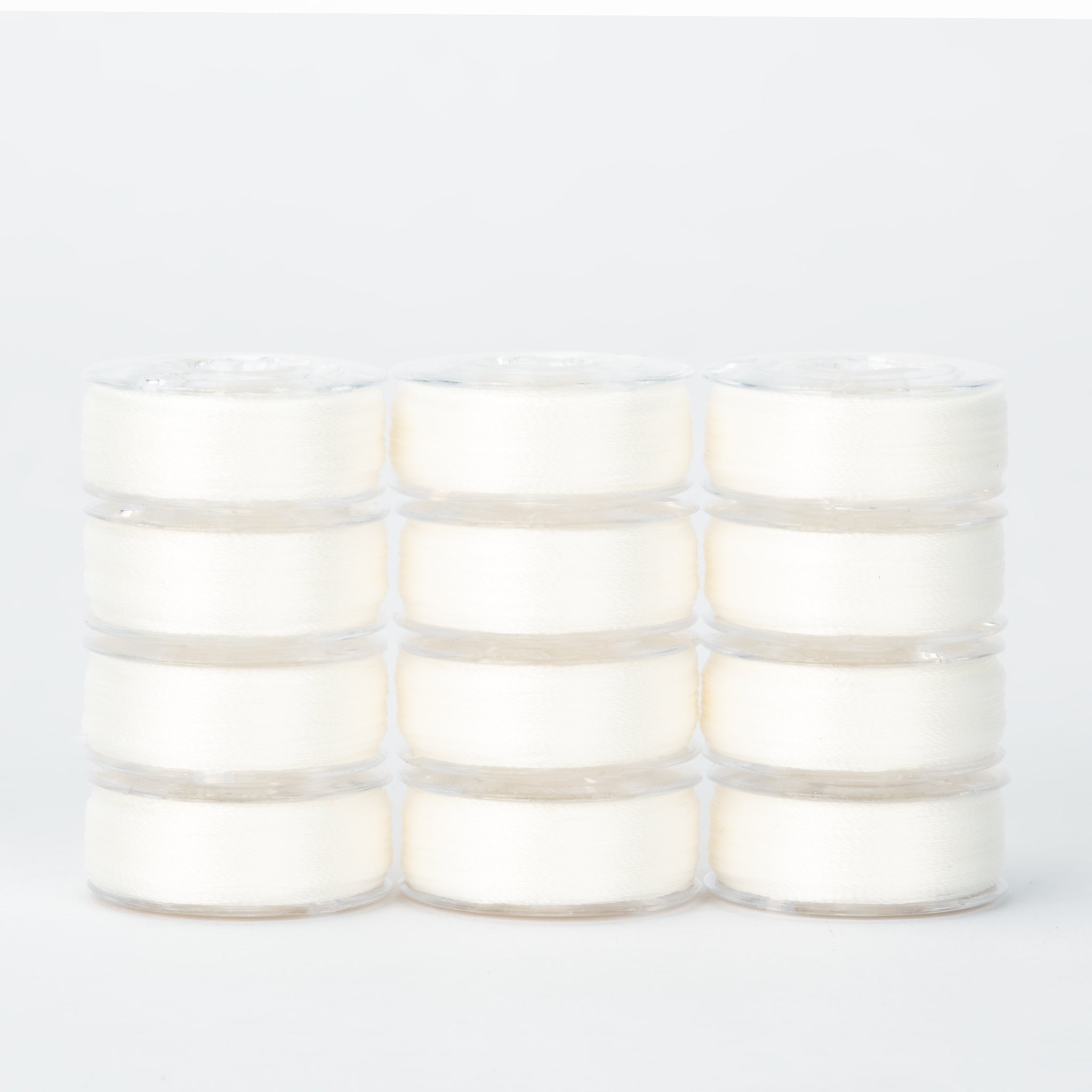 precision polyester thread l style prewound bobbins #202 polar bear dozen pack