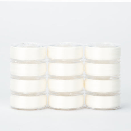 precision polyester thread l style prewound bobbins #202 polar bear dozen pack