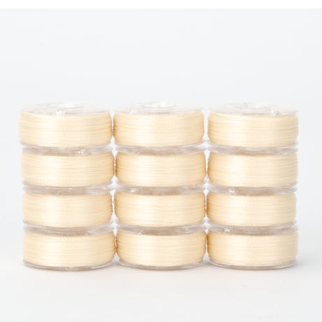 precision polyester thread l style prewound bobbins #205 french vanilla dozen pack