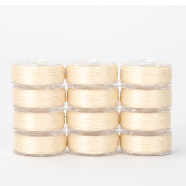 precision polyester thread l style prewound bobbins #205 french vanilla dozen pack