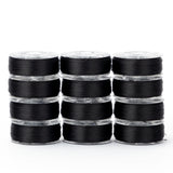 precision polyester thread l style prewound bobbins #213 black dozen pack