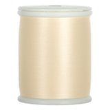 French Vanilla thread wound on white plastic spool with clear top and bottom caps