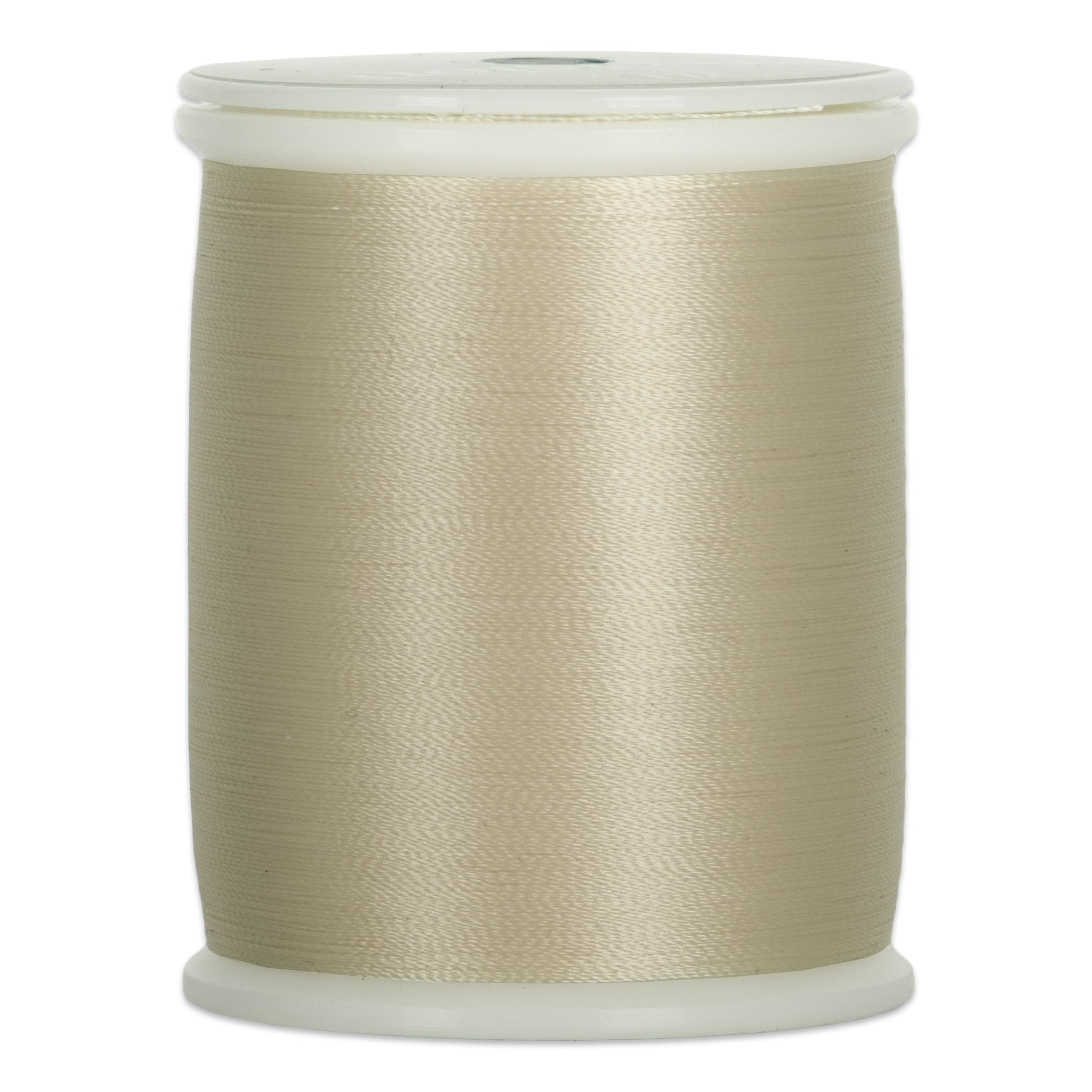 Flagstone beige thread wound on white plastic spool with visible thread texture and smooth finish