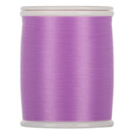 Purple thread wound on white plastic spool with smooth, even texture and slight sheen