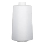 White thread on large white cone spool for quilting and sewing