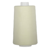 Ivory thread on white plastic cone with tapered shape