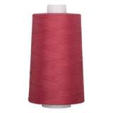 Red polyester quilting thread on white cone spool, 40 weight, 6000 yards