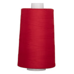 Red polyester quilting thread on white cone, 40 weight, 6000 yards