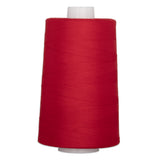 Red polyester quilting thread on white cone, 40 weight, 6000 yards