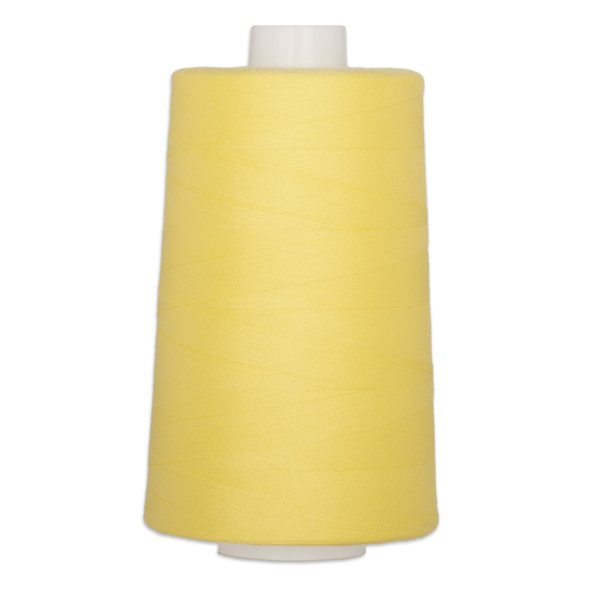 Yellow polyester quilting thread on white cone, 40 weight, 6000 yards