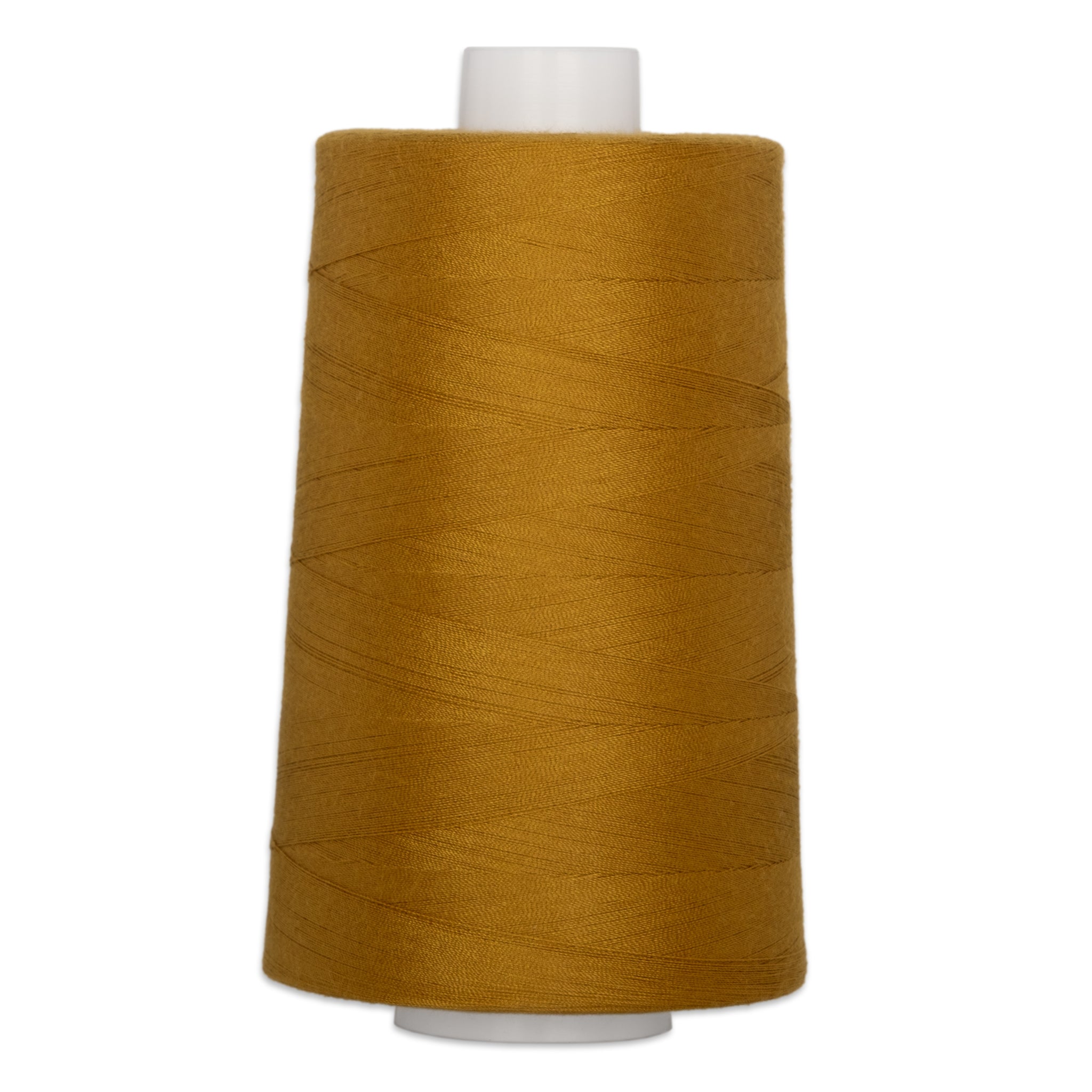 Golden brown polyester quilting thread on white cone spool, 6000 yards, 40 weight