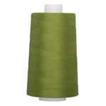 Green polyester quilting thread on white cone spool, 40 weight, 6000 yards