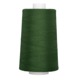 Green polyester quilting thread on white cone spool, 40 weight, 6000 yards