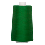 Green polyester quilting thread on white cone spool, 40 weight, 6000 yards