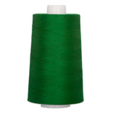 Green polyester quilting thread on white cone spool, 40 weight, 6000 yards