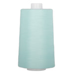 Powder blue polyester quilting thread on large white cone spool