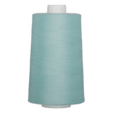 Light blue polyester quilting thread on white cone spool, 40 weight, 6000 yards