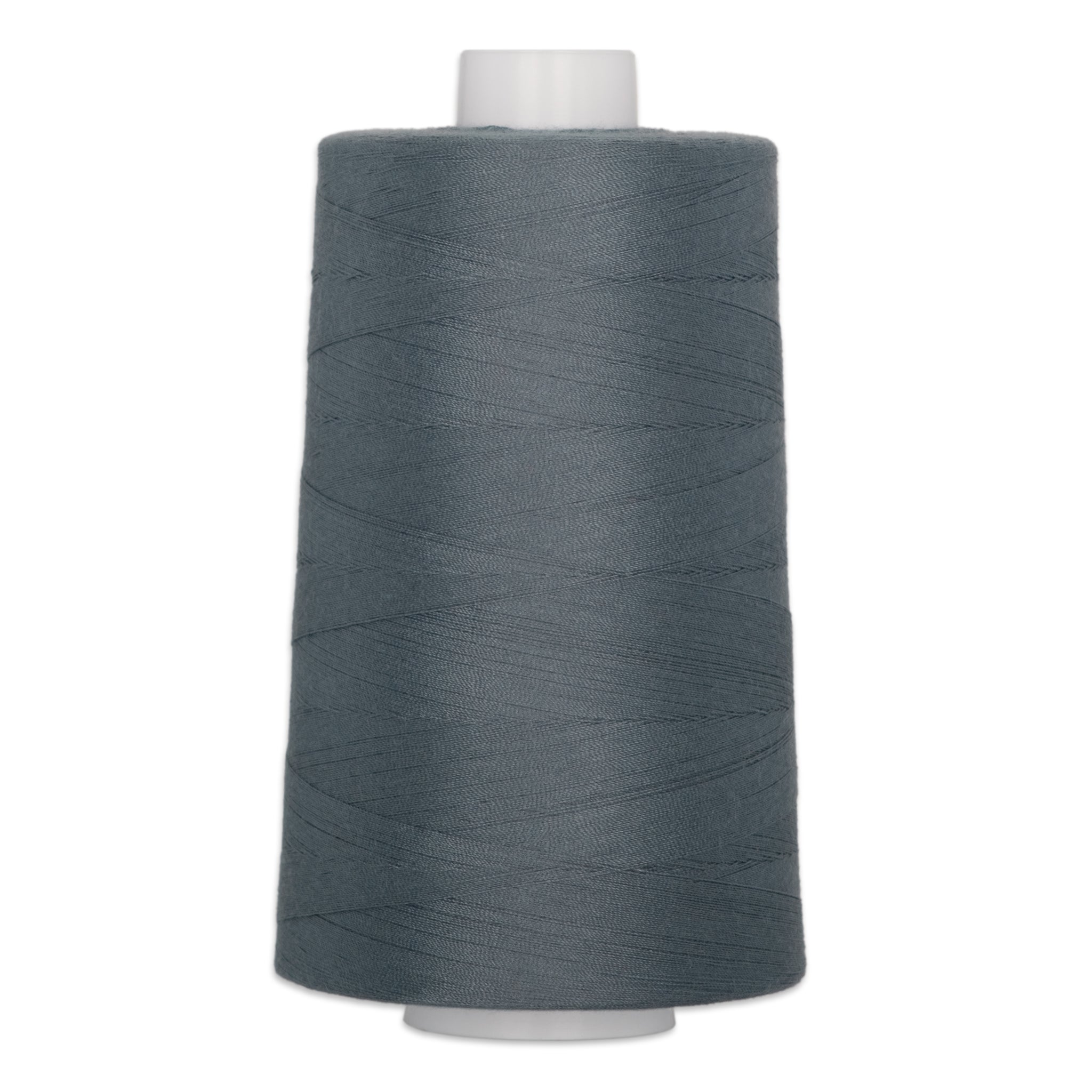 Storm cloud gray polyester quilting thread on white cone, 6000 yards
