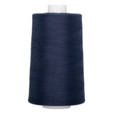 Navy blue polyester quilting thread on white cone spool, 40 weight, 6000 yards