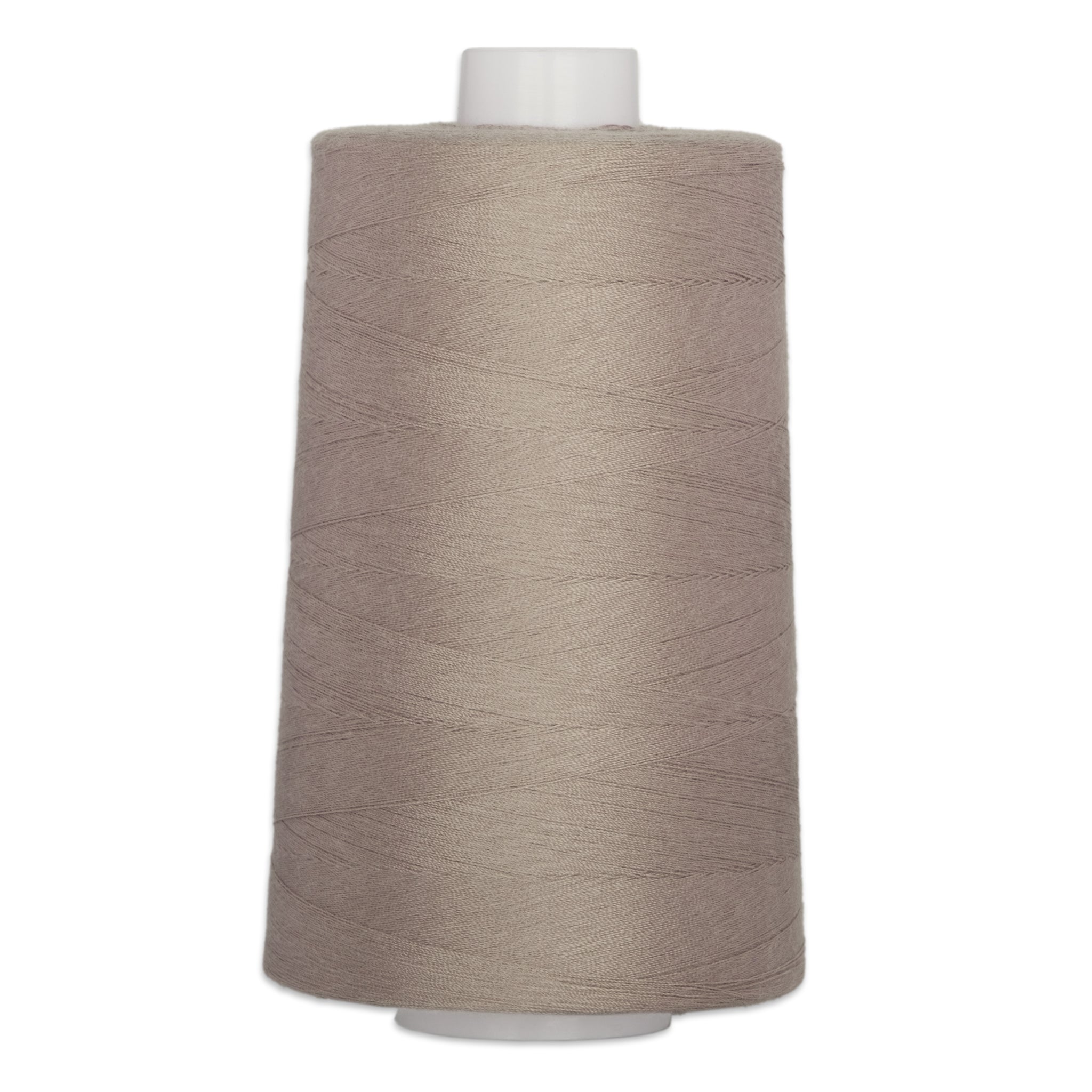Taupe polyester quilting thread on large white cone spool
