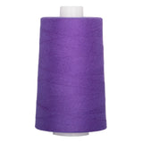 Purple polyester quilting thread on white cone, 40 weight, 6000 yards