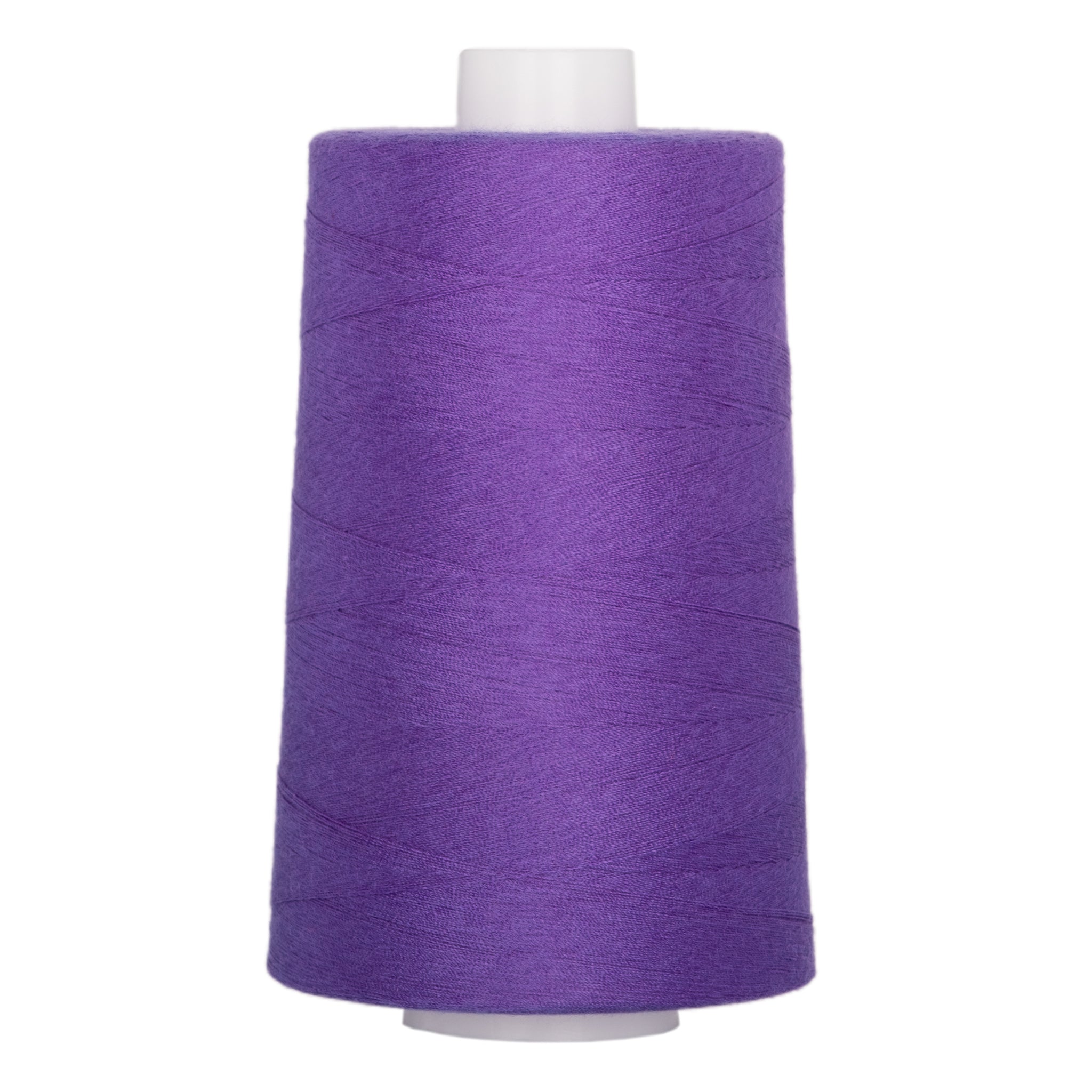 Purple polyester quilting thread on white cone, 40 weight, 6000 yards