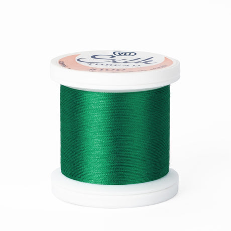 yli threads silk thread 100 wt bright green 222 spool quilting thread