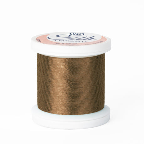 yli threads silk thread 100 wt 223 leather brown spool quilting thread