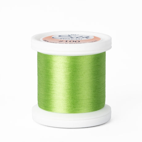 yli threads silk thread 100 wt bright lime 245 spool quilting thread
