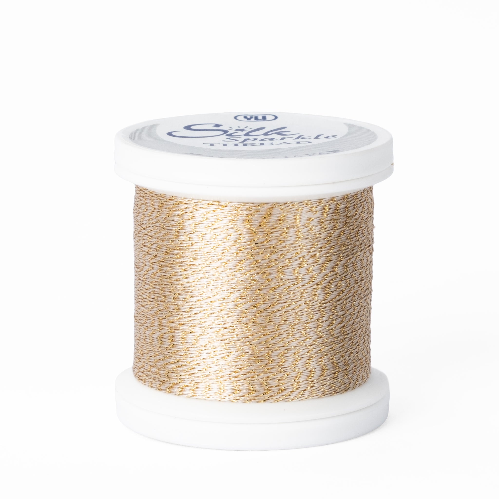 yli threads silk thread 100 wt g12 light gold sparkle spool quilting thread