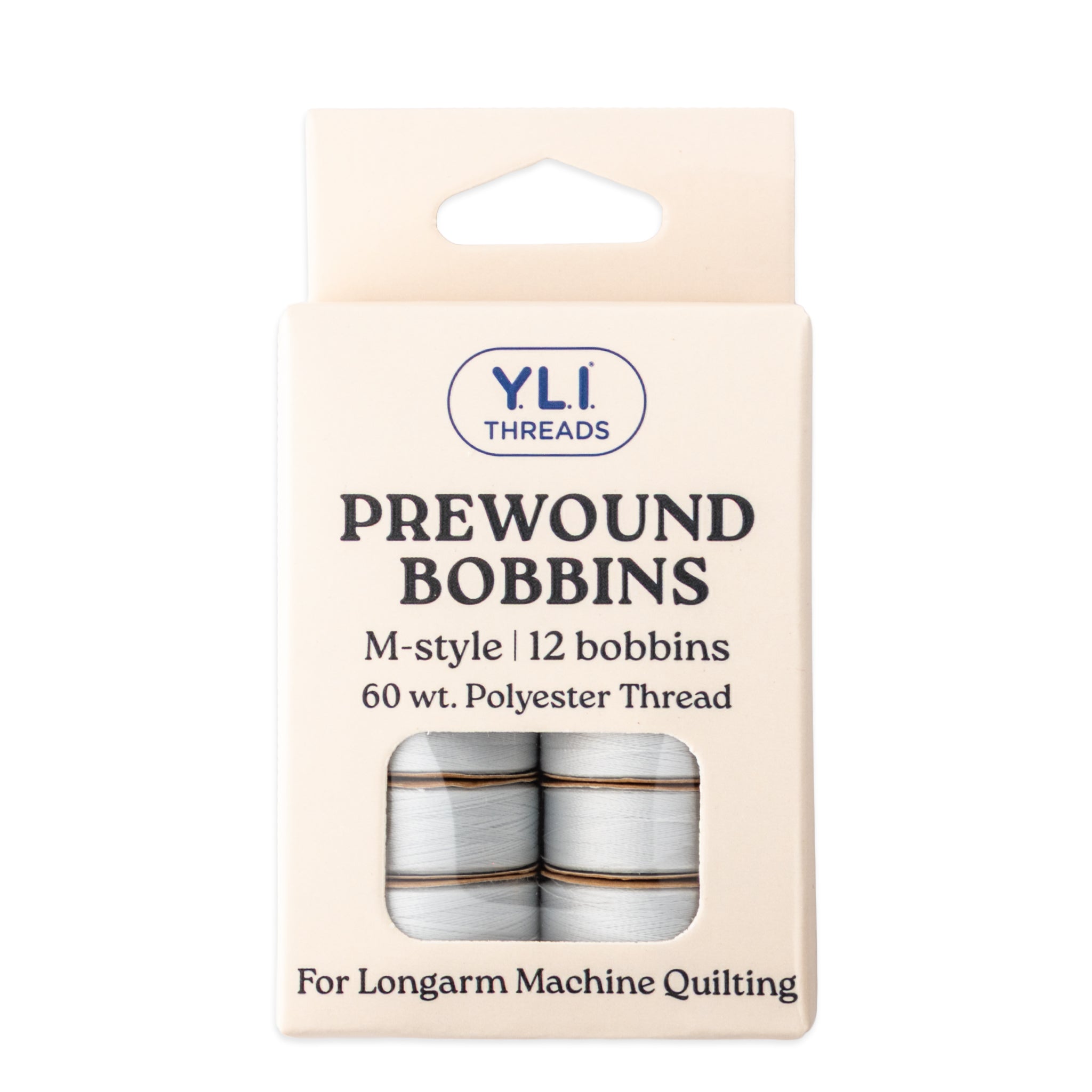 Silver M-style prewound bobbins for longarm quilting