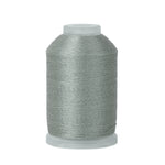 Spool of gray thread on a white background