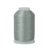 Spool of gray thread on a white background