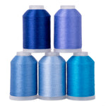 set of five mini cones of Soft Touch in blue shades