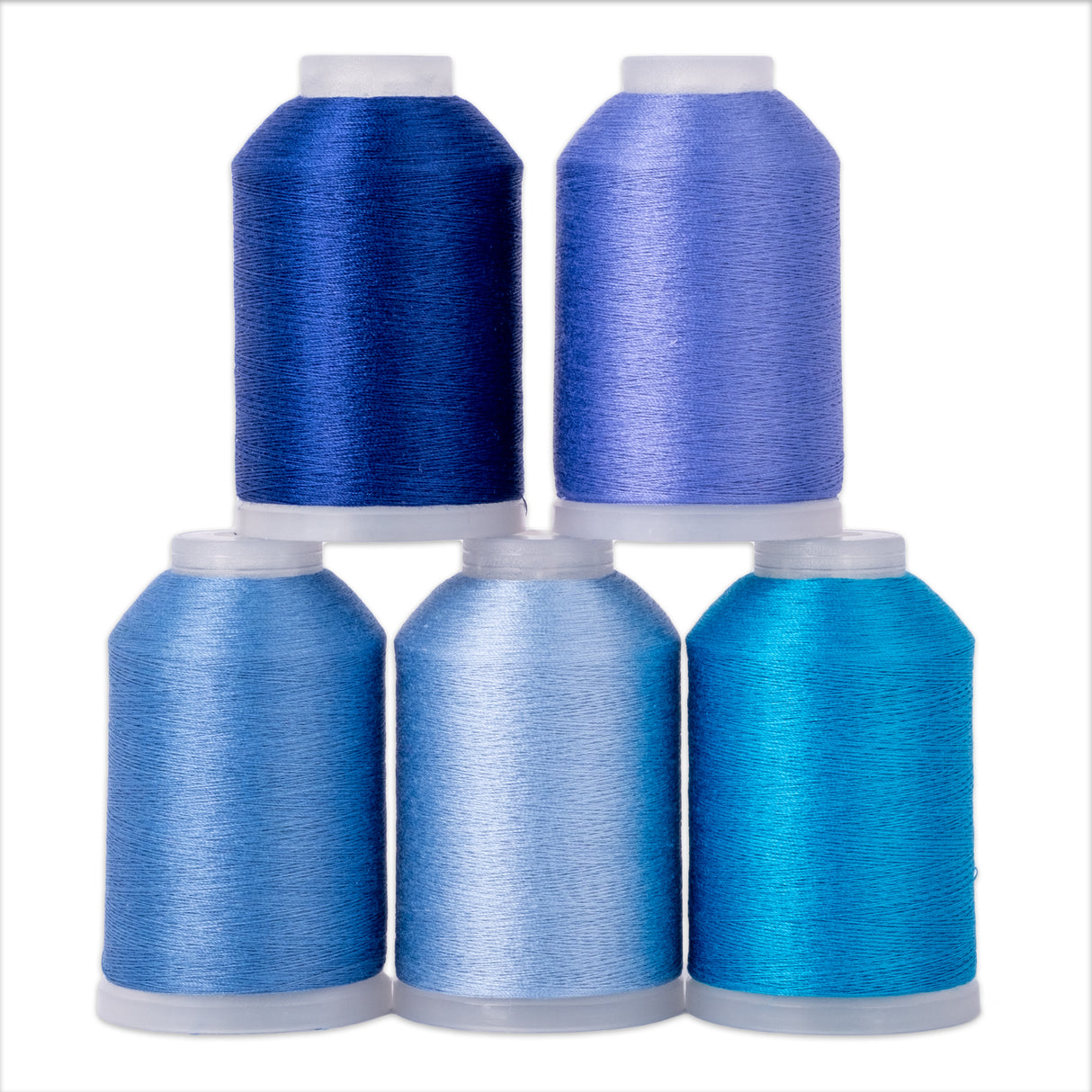 set of five mini cones of Soft Touch in blue shades