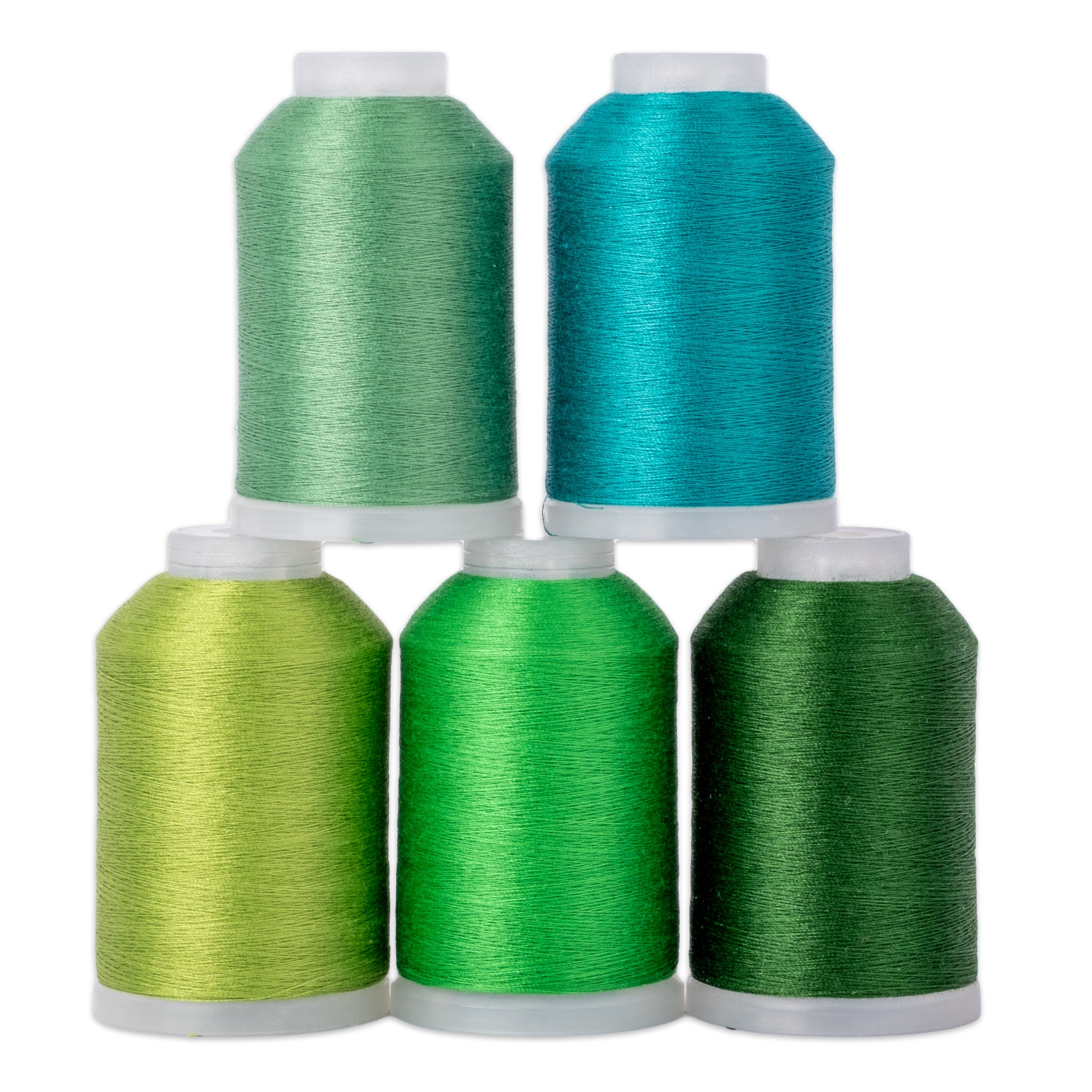 set of five mini cones of Soft Touch in green shades