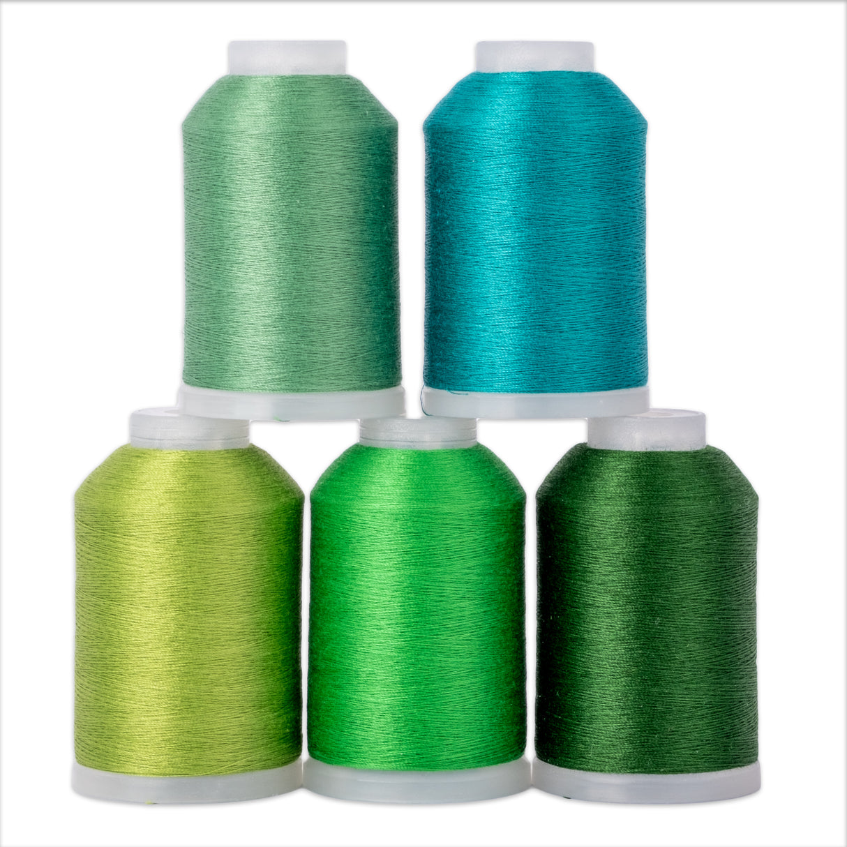 set of five mini cones of Soft Touch in green shades