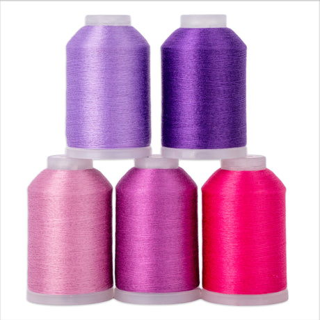 set of five mini cones of Soft Touch in purple and pink shades