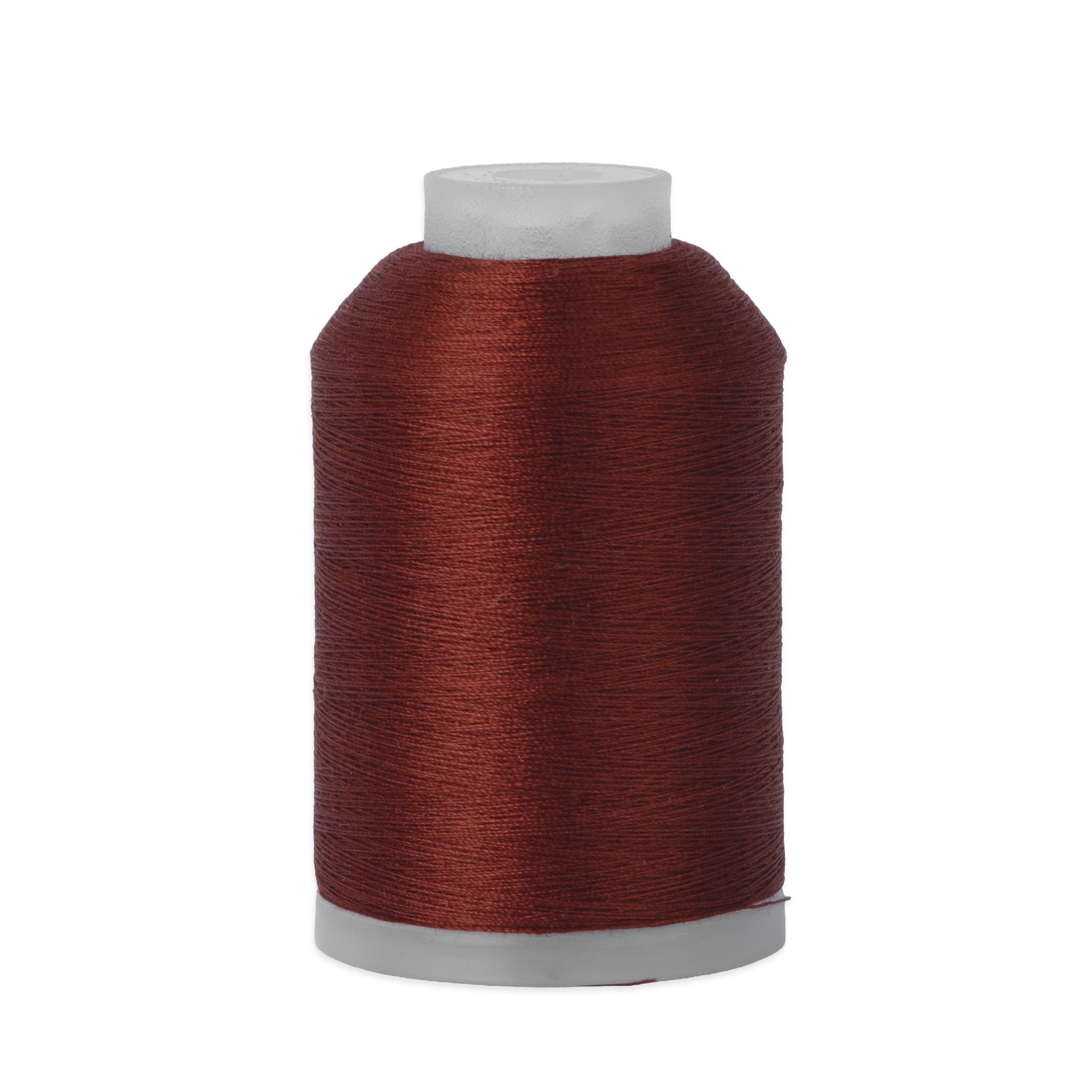 Spool of red thread on a white background